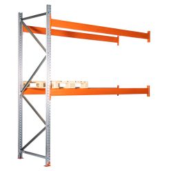 Palletstelling aanbouwvak. H4000 x L2770 mm / 1500 kg - Elektrolytisch verzinkt + RAL2004 Pure orange - Compleet set