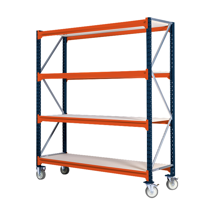 Magazijn stellingen op wielen zelf samenstellen - max. 1200 kg - 